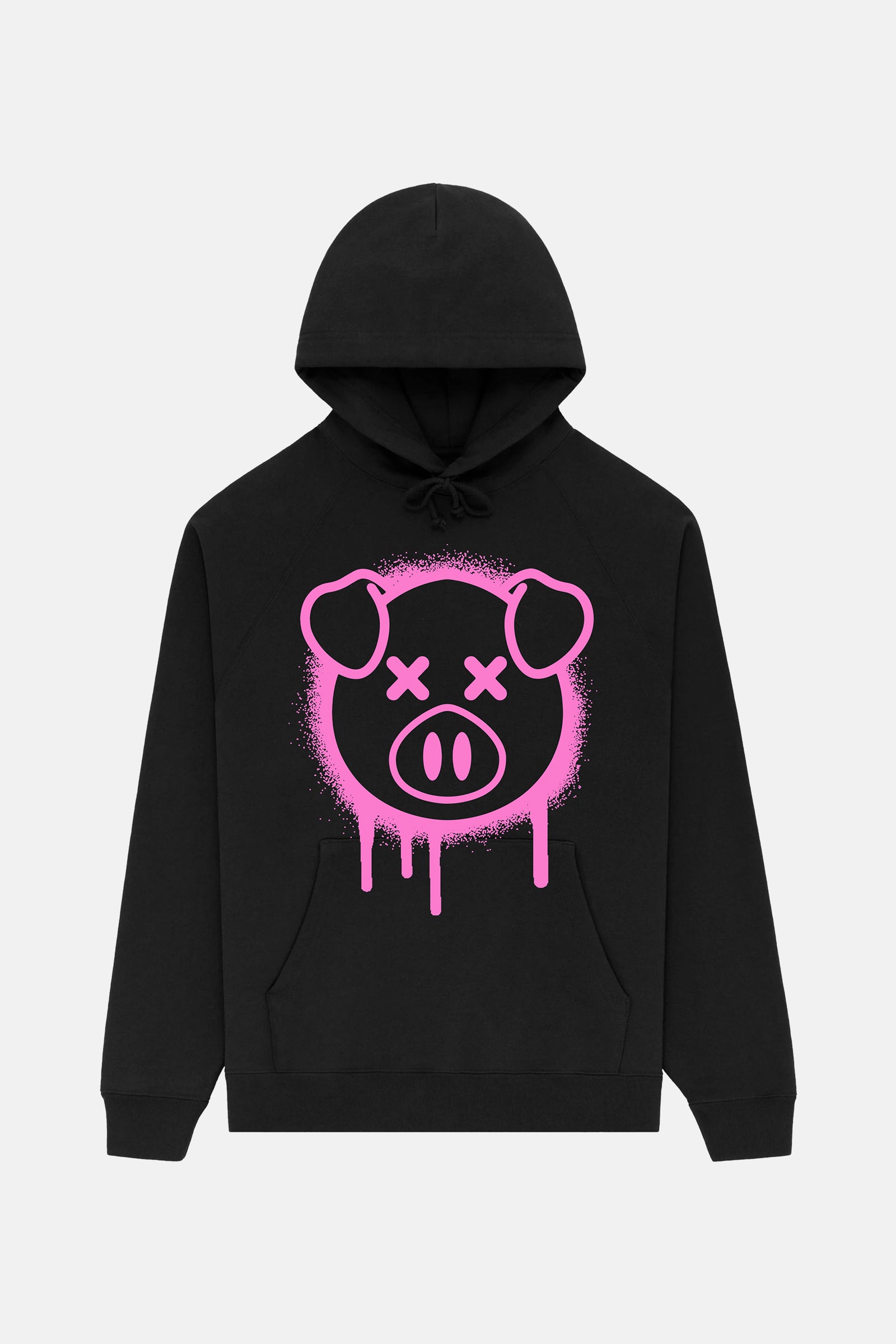 Spray Paint Pig Black Hoodie
