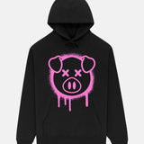 Spray Paint Pig Black Hoodie