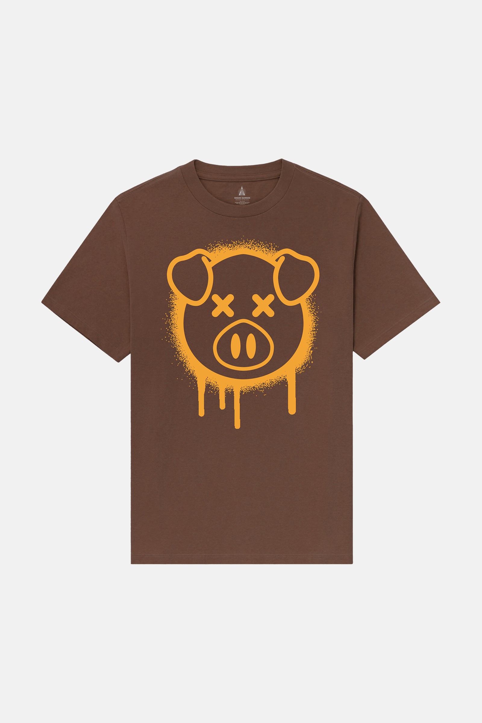 Spray Paint Pig Brown Tee