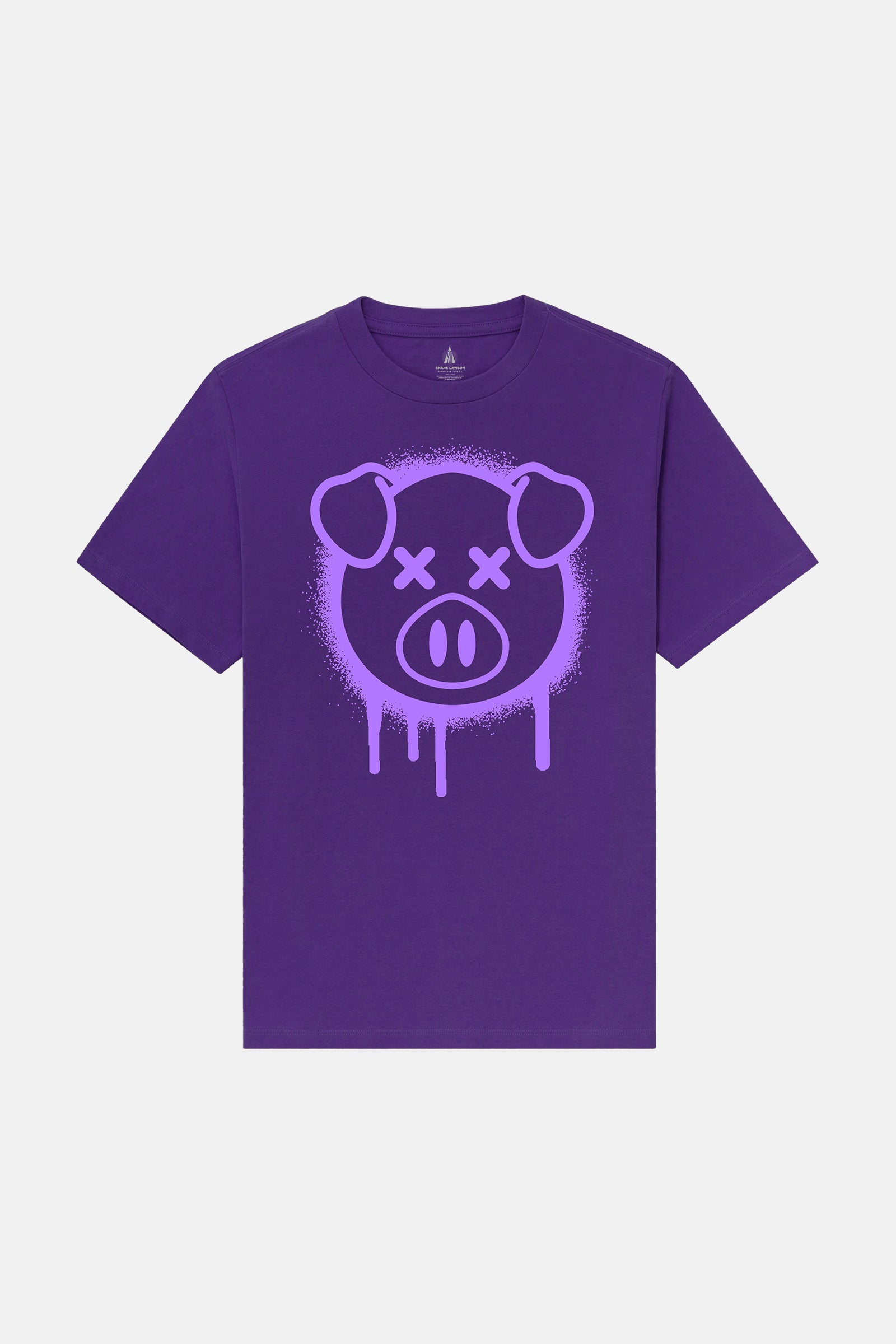 Spray Paint Pig Purple Tee